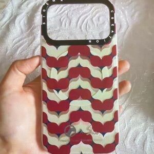 Patterned Phone Case with Red and White Design